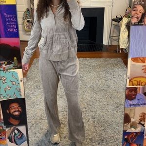 Suede tan track suit !